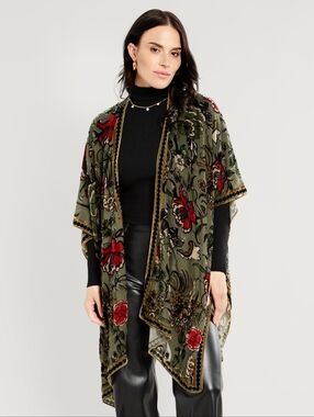 NWT Free People Muse Burn Out Velvet Kimono Duster